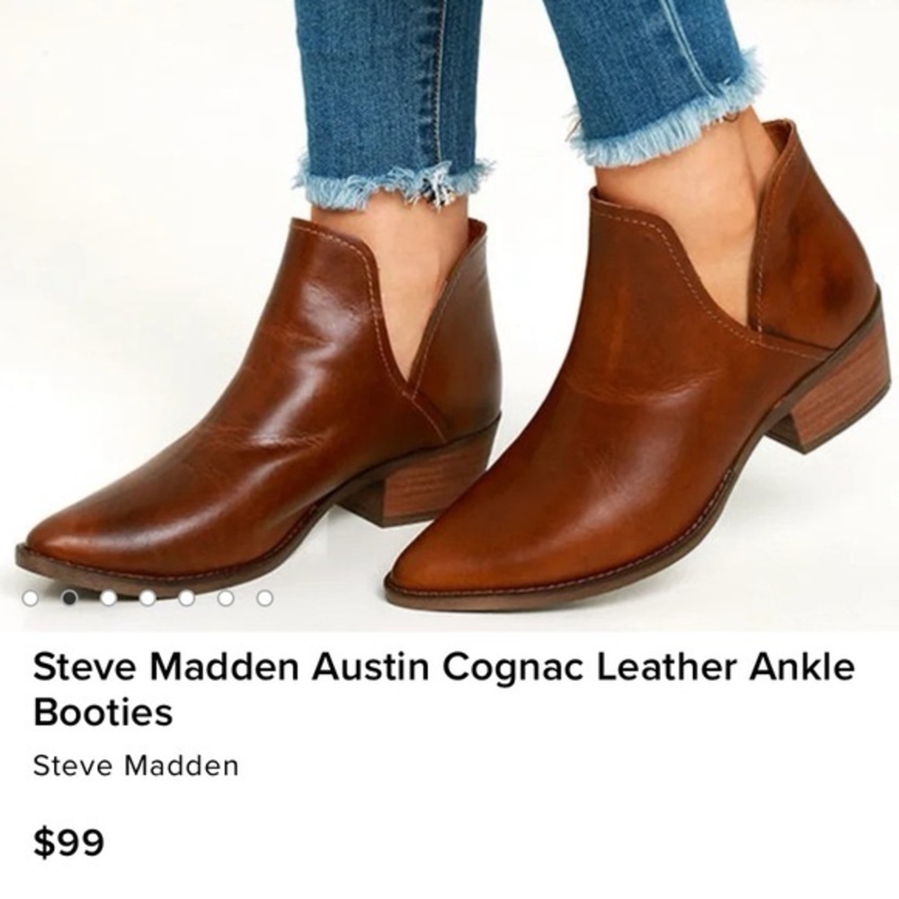 Steve Madden Brown Leather Austin  Ankle Booties